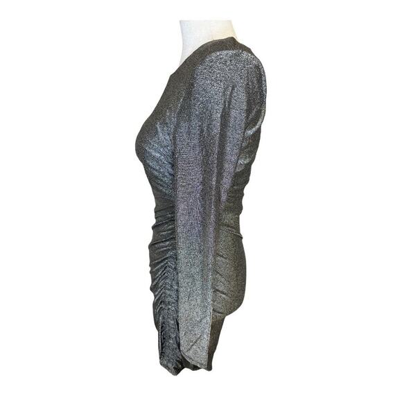 NEW Veronica Beard XS Cyrus Metallic Silver Dress‎ Long Sleeve NWOT - Picture 3 of 7